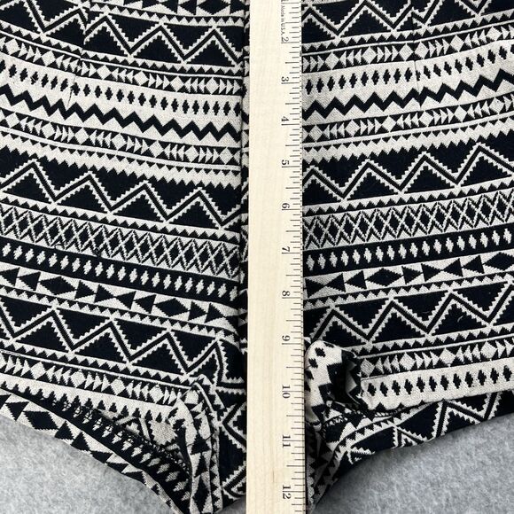 Ligali Shorts Womens Medium Black Red Faux Leather Stripe Aztec Boho Pant Resort - Picture 6 of 11